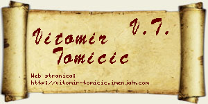Vitomir Tomičić vizit kartica